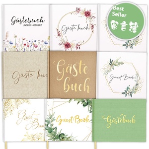 Caldo che timbra il <span class=keywords><strong>libro</strong></span> di ospite della copertina rigida della biancheria per le nozze ed i compleanni la dimensione A3 con cucito legante per gli eventi speciali - Product Image 4