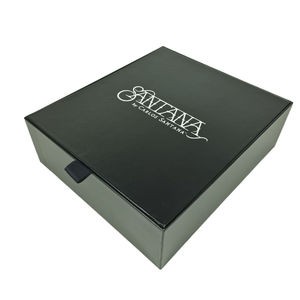 Black magnetic paper gift box with ribbon and EVA foam luxury Christmas gift boxes with your logo