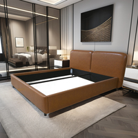 Base de lit d'hôtel moderne de luxe en PU avec dessus capitonné en velours doux et cadre en bois - Tailles et couleurs personnalisables