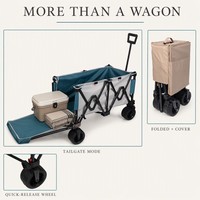 Chariot de camping pliable robuste 200 kg, chariot de camping pliable avec roues tout-terrain, chariot utilitaire pour extérieur, plage, jardin