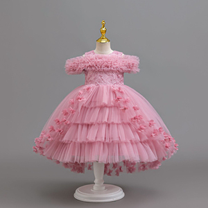Nuevo Vestido <span class=keywords><strong>de</strong></span> Princesa con Hombros Descubiertos, <span class=keywords><strong>de</strong></span> Tul con Capas y Cola, para Niñas, Ideal para Fiestas Formales, Bodas y Eventos Especiales - Product Image 2