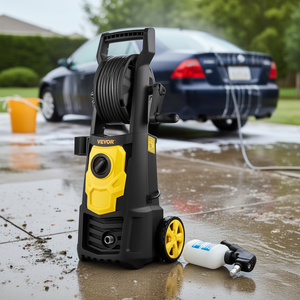 Nettoyeur haute pression électrique Vevor 2000 Psi 1,65 GPM avec enrouleur de tuyau de 30 pieds et mousse pour le nettoyage de voitures - Product Image 2