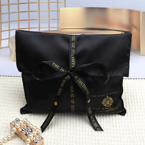 Ücretsiz örnek özel Logo baskılı moda ipek saten zarf çanta bez saç alışveriş hediye için kurdele ile toz kılıfı - Product Image 3