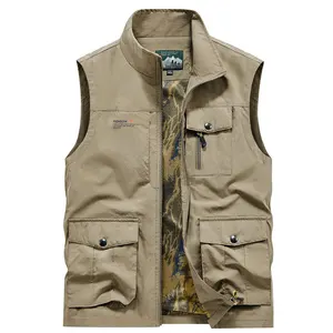 High Quality Mesh multi Pockets mens Sleeveless jacket waistcoats fishing vest veste homme