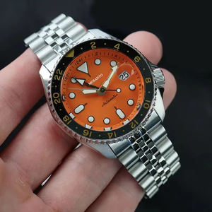 นาฬิกาข้อมือผู้ชาย Seikos <span class=keywords><strong>5</strong></span> สปอร์ต ออโตเมติก <span class=keywords><strong>GMT</strong></span> ตัวเรือนสแตนเลส กระจกฮาร์ดเล็กซ์สีน้ำเงิน กันน้ำ โครโนกราฟ ซูเปอร์แมน อนาล็อก - Product Image 6