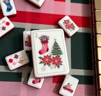 Jeu de Mahjong de Noël d'extérieur avec tapis imperméable et grandes tuiles pour les fêtes de jardin et les divertissements en plein air