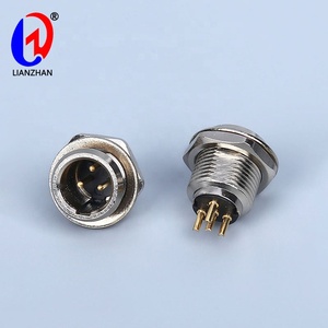 Connecteur de panneau miniature mâle <span class=keywords><strong>XLR</strong></span> à 3 ou 4 broches pour audio et vidéo, en métal, 250 V CA, 6 A - Product Image 2