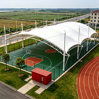 Structure de toit moderne en double treillis avec membrane PVDF, imperméable, ignifuge et résistante au vent, pour tentes, garages, abris et stades sportifs