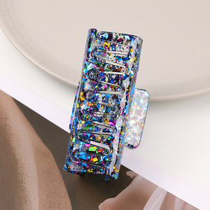 Pinces à cheveux élégantes en acrylique haut de gamme, style coréen, carrées, à sequins scintillants, pour fêtes, vente en gros, accessoires pour femmes - Product Image 3