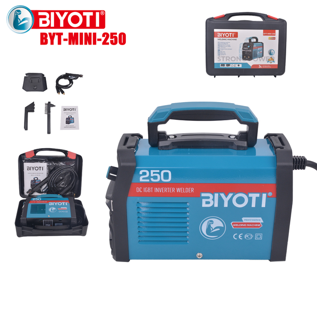 BIYOTI MINI-250 Portable IGBT Inverter MMA Welding Machine 250A DC Arc Welder 220V for Home DIY and Professional Metal Repair