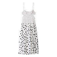 TAOP&ZA Nouvelle Robe d'Été 2026 pour Femme - Robe Midi Ajustée à Taille Haute, Col Droit, à Pois, à Bretelles, Coupe Droite 3152359