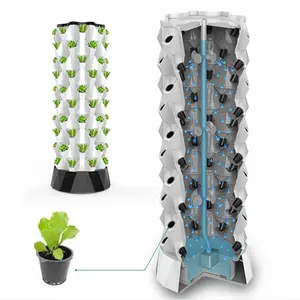 Vertical Hydroponic System Garden Tower 8 Layer 64 Plant vertical tower for greenhouse leafy vegetables