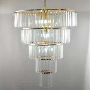 קישוט באיכות גבוהה מסיבת נברשת זהב ארוכה כסף תלייה תליון אור - Product Image 6