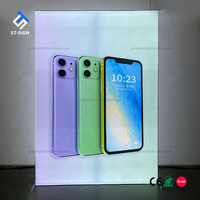 Boîte à lumière LED rectangulaire réversible avec cadre en aluminium, 10000 lumens, installation suspendue portable pour la publicité et les expositions