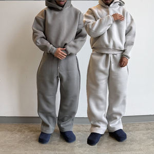 Ensemble survêtement homme grande taille personnalisé imprimé, pantalon de jogging ample et sweat à capuche, en molleton épais French Terry, fabricant - Product Image 3