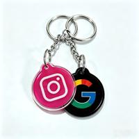Porte-clés NFC en époxy personnalisé, porte-clés promotionnel avec logo pour le partage sur les réseaux sociaux