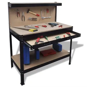 Metal garaj atölyesi çalışma masası masa iş istasyonu çekmeceli ayarlanabilir tezgah