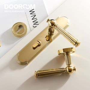 Dooroom đồng thau cửa đòn bẩy thiết lập hiện đại biệt thự phòng ngủ vàng Chrome mới cổ điển rắn gỗ nội thất khóa thiết lập Dummy khóa - Product Image 3