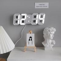 Jam Dinding Digital LED Layar Besar dengan Lampu Latar, Daya USB, Alarm FM - Untuk Penggunaan di Kantor & Ruang Tamu