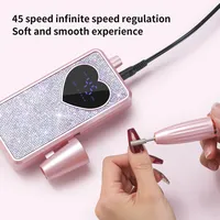 Perceuse à ongles électrique professionnelle 45000 tr/min, rechargeable, portable, lime à ongles silencieuse avec écran LED, machine à vernis gel