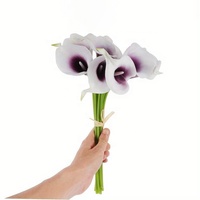Bunga Calla Lily PU Real Touch, Bunga Artifisial Realistis Buatan Tangan, Calla Lily Lembut Grosir untuk Pernikahan & Pesta