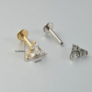 Joyería de Piercing con Zirconia Cúbica de 16G con Parte Trasera Plana para Tragus, Hélix, Concha, <span class=keywords><strong>Medusa</strong></span>, Labio, Labret, Cartílago, <span class=keywords><strong>Pendiente</strong></span> para Mujeres y Hombres - Product Image 4