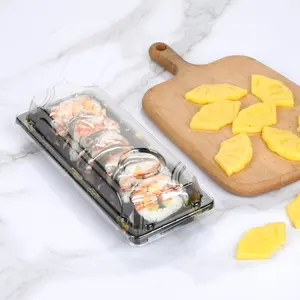 Recipiente de plástico descartável para encapar sushi, recipiente para armazenar alimentos de animais de estimação