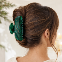 Pince à cheveux en acétate Ume de 10,5 cm avec logo personnalisé, motif flocon de neige et canne à sucre, forte tenue, cadeau personnalisé pour femme, vente en gros
