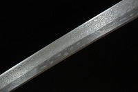 Épée de samouraï Longquan forgée en acier Damas à motif circulaire de 40 pouces, modèle « Blood Eagle Guard », accessoire de cosplay, cadeau, modèle d'arme