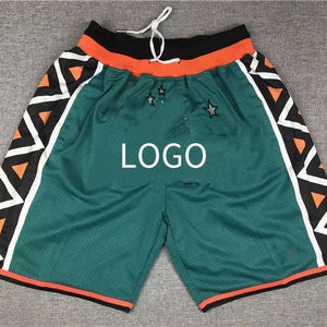 Calções de basquete retro masculino cross-border venda quente suor-absorvente e respirável de secagem rápida solto esportes fitness calças - Product Image 1