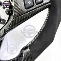 Volant de voiture en fibre de carbone avec éclairage LED et palettes de changement de vitesse pour BMW E60 E61 E62 E63 2005-2010