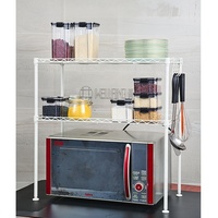Support de rangement multifonctionnel à 2 niveaux pour comptoir, étagère en fil métallique, petit support pour four à micro-ondes de cuisine