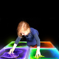 Dalles de sol liquides LED de haute qualité, dalles de sol interactives sensorielles en gel, dalles de sol éclairées résistantes en PVC, respectueuses de l'environnement