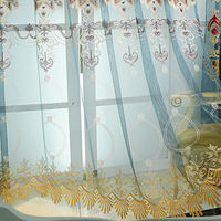 Rideaux Jacquard Brodés de Luxe Européens, Rideaux Transparents Haut de Gamme pour Salon et Chambre à Coucher