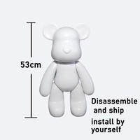 Figurine d'ours à couler personnalisée, écologique, grande taille, blanche, 53cm/73cm/100cm, grand modèle, ours fluides DIY avec certification CE disponible