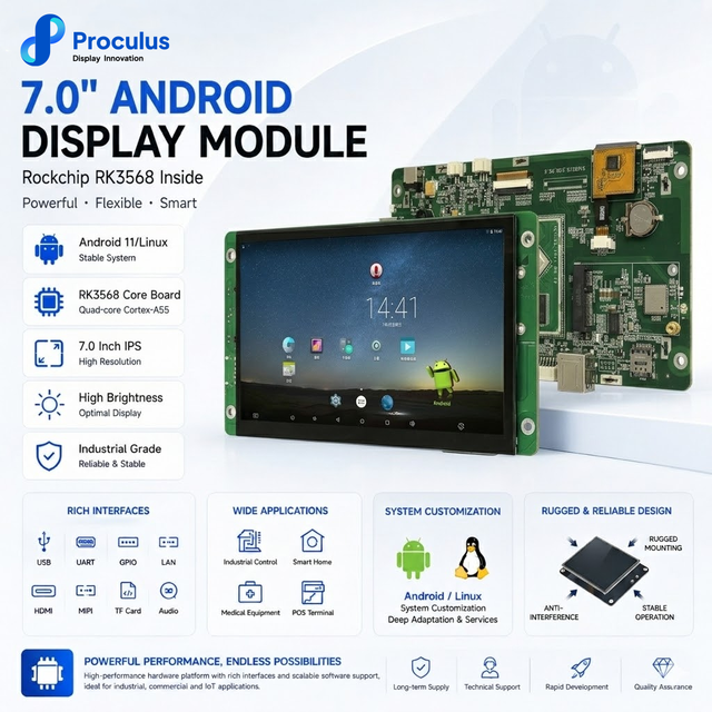 Proculus 7.0 Inch RK3568 Android Touch Fast Delivery Hmi Touch Screen Lcd Controller Board Module Display Screen