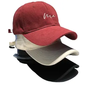 Custom Sport Baseball Cap Solid Color Curved Brim with Letter Embroidery Spring Autumn Sunshade Corduroy Fabric for Fishing