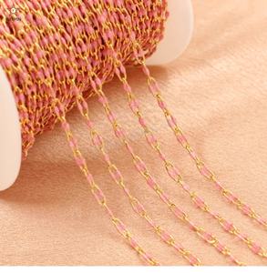 Cadena de labios hecha a mano de esmalte relleno de oro de 14 quilates de alta calidad <span class=keywords><strong>para</strong></span> collar de pulsera DIY <span class=keywords><strong>accesorios</strong></span> de fabricación de joyas permanentes - Product Image 4