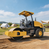 Compacteur de sol lourd à tambour unique de 6 tonnes avec moteur diesel pour travaux de fondation