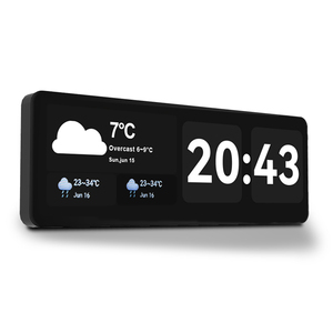 Horloge murale numérique de réseau intelligent haute résolution de 21 pouces avec mode d'affichage double de l'heure météo - Product Image 1