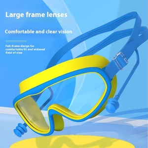 <span class=keywords><strong>Lunettes</strong></span> de <span class=keywords><strong>natation</strong></span> HD pour enfants et adultes pince-nez et bouchons d'oreille en silicone anti-buée grand cadre conception sans serrage - Product Image 3