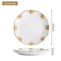 Assiette carrée de luxe blanche style nordique et européen, motif papillon avec bordure dorée, 6/8/10 pouces, prix d'usine, vente en gros