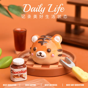 Cabujón de resina con forma de pan de animales adorables para accesorios hechos a mano DIY, dijes de comida en miniatura de resina - Product Image 5