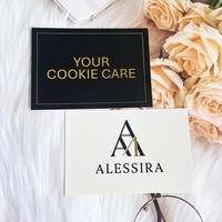 Tarjetas de Felicitación con Diseño de Logotipo Personalizado, Papel Artístico, Doble Cara, con Lámina Dorada, para Cumpleaños, Bodas, Negocios, Tarjetas de Agradecimiento, Postales
