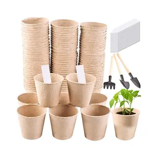 Pots de démarrage de semences Pots de tourbe en papier biodégradable Pots de pépinière de plantes avec dôme d'humidité