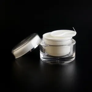 Kostenlose Probe 50g Acryl creme behälter mit Zwei-Fach-Liner