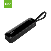 Chargeur mobile au lithium Portable mince PD 20W charge rapide en gros LCD numérique câble intégré batterie externe 5000mAh