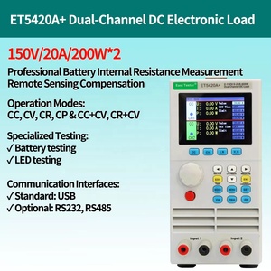 ET5410A + Single Channel DC carga eletrônica ET5420A + 400W Dual Channel Bateria Medição Resistência Interna - Product Image 6