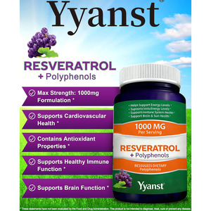 Cápsulas de mezcla de resveratrol y polifenoles de marca privada de alta calidad. Apoya la inmunidad y la salud de las mitocondrias. Ayuda a aumentar el NAD+. - Product Image 2