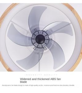 Ventilador de techo LED de 20 pulgadas al por mayor, 5 hojas de madera, control remoto personalizado, temporización de atenuación, de 3 velocidades moderna sala de estar, 60W, 110V - Product Image 5